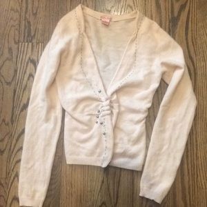 Anthropologie lu lu lame pearl cashmere cardigan